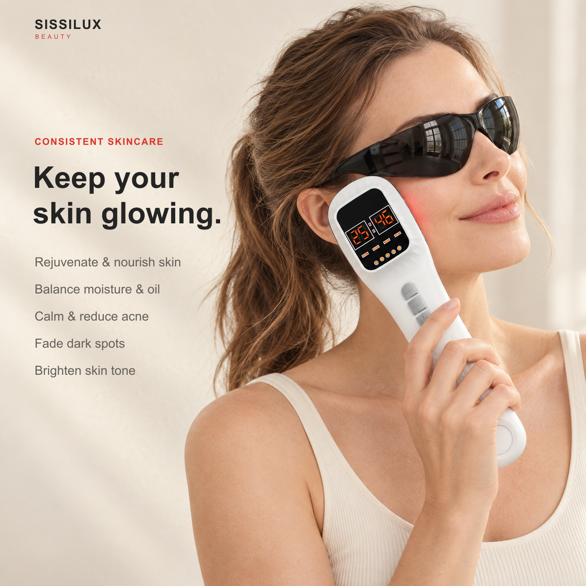 Handheld Red & Near-Infrared Laser Therapy Device with Stand
