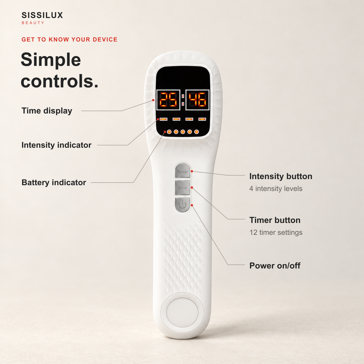 Handheld Red & Near-Infrared Laser Therapy Device with Stand
