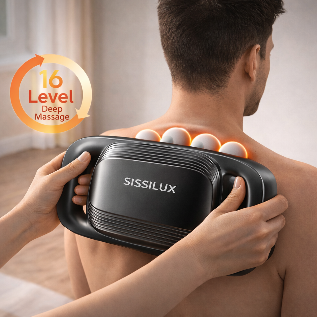 Sissilux TheraPalm - プレミアムエディション | 発熱機能付きの次世代ショルダー＆ネックマッサージャー