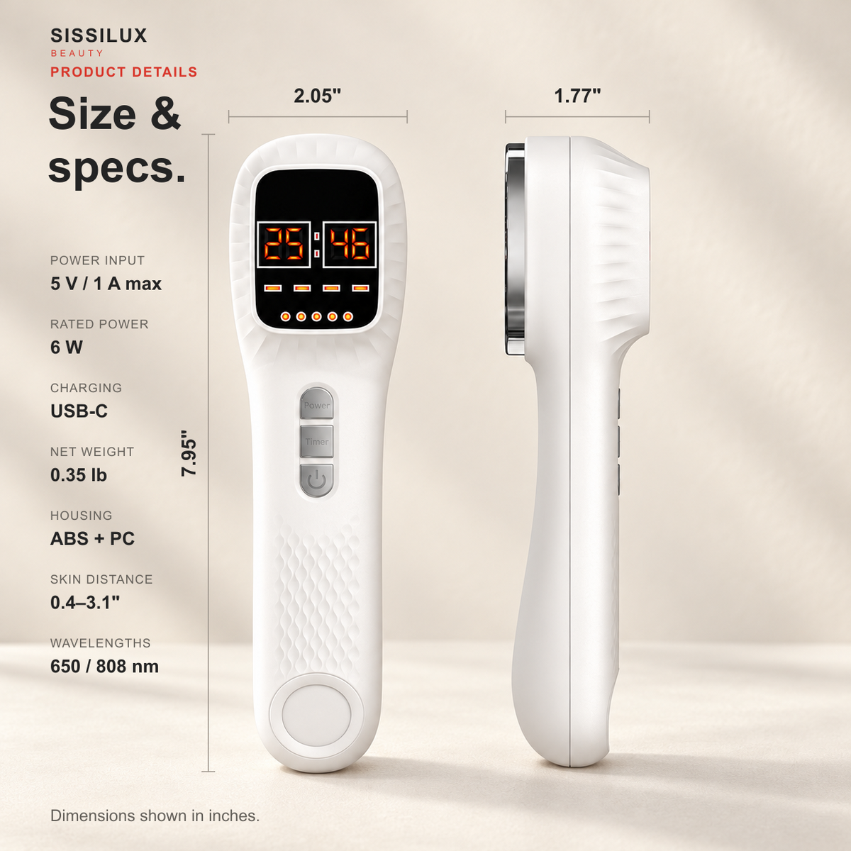 Handheld Red & Near-Infrared Laser Therapy Device with Stand