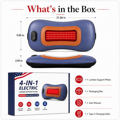 Sissilux 4-in-1 Red Light Lumbar Relief System with Airbag Lift, Heat & Vibration