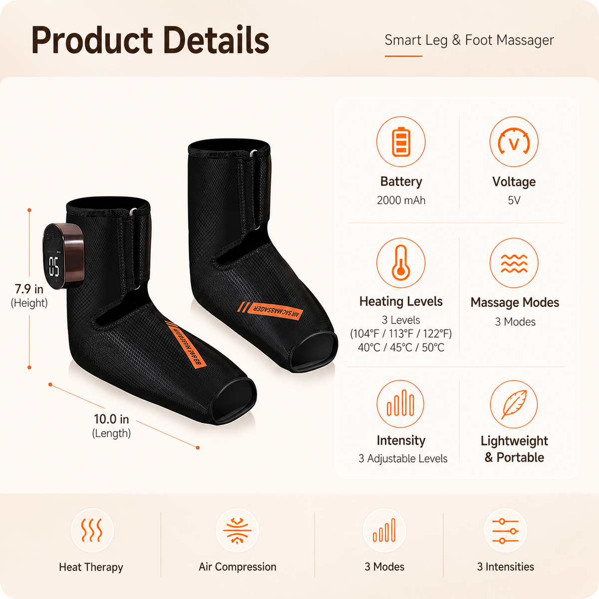 Sissilux AirFlow™ - Portable Compression Massager For Feet & Ankles